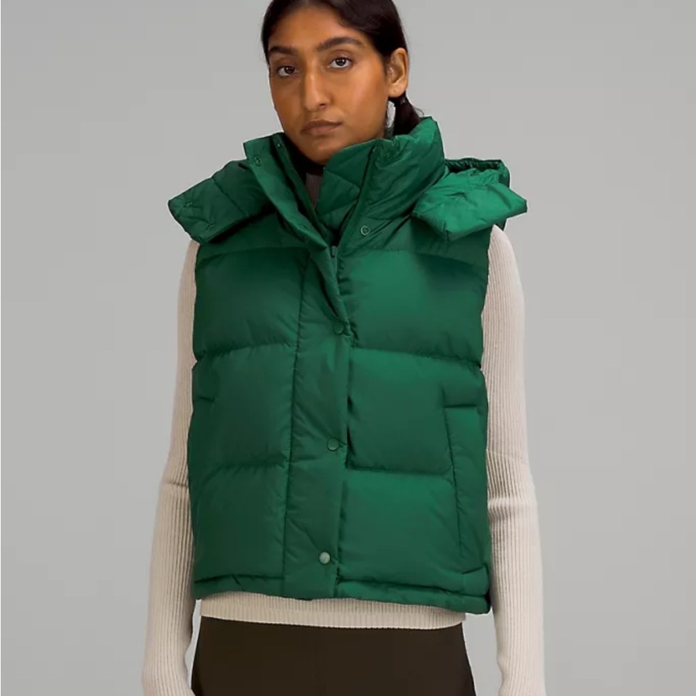 Lululemon Everglade Green Wonder Puff Cropped Vest